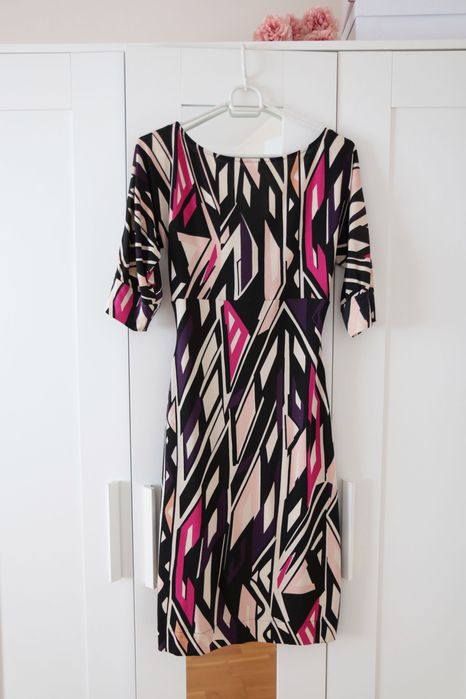 Sukienka 100% jedwab DIANE VON FURSTENBERG 36 S premium desigual wzory