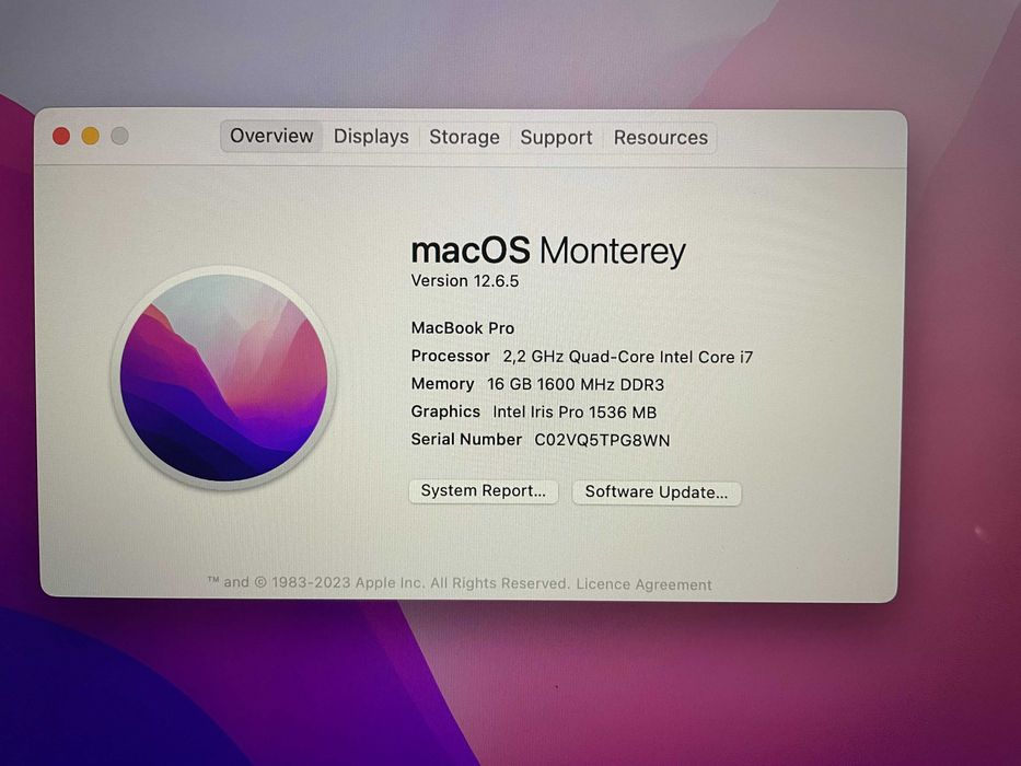 Apple MacBook Pro 15,4 cala A1398