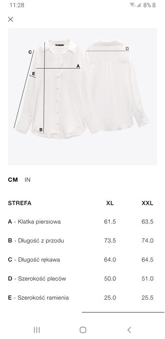 Koszula Zara xxl biała klasyk zara bluzka oversize woman bluzeczka tkm