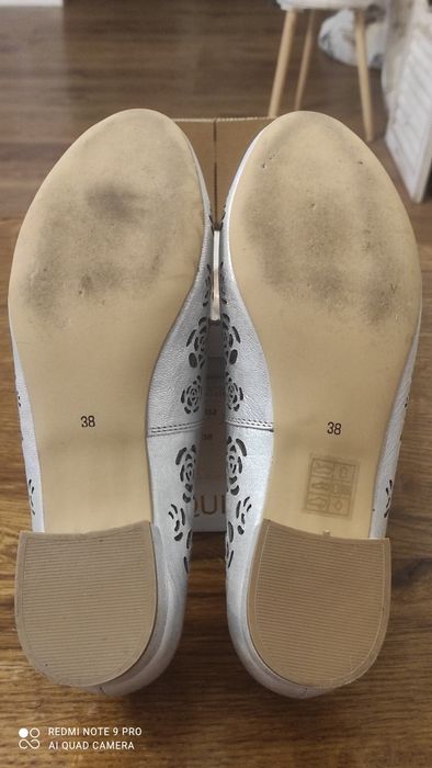 Baleriny Exquisite srebrne r. 38