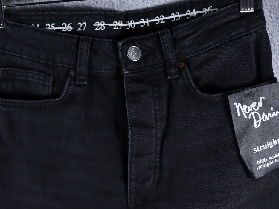 Never Denim nowe jeansy straight high waist wysoki stan proste S 36