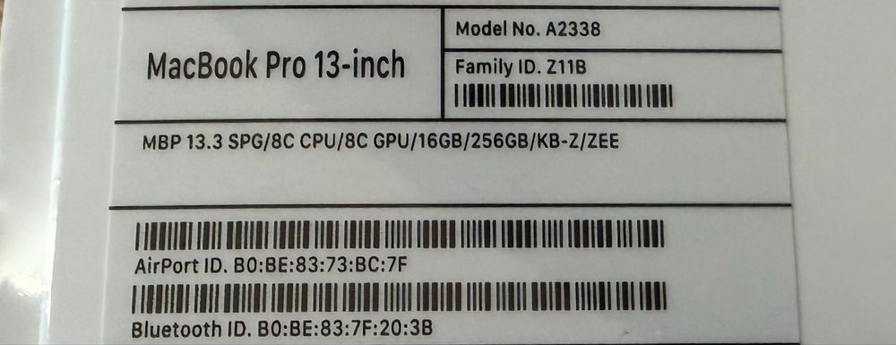 Apple Macbook Pro M1 2020 16GB/256GB  Nowy