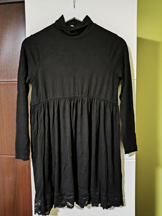 Czarna sukienka długi rękaw r. 38 ASOS