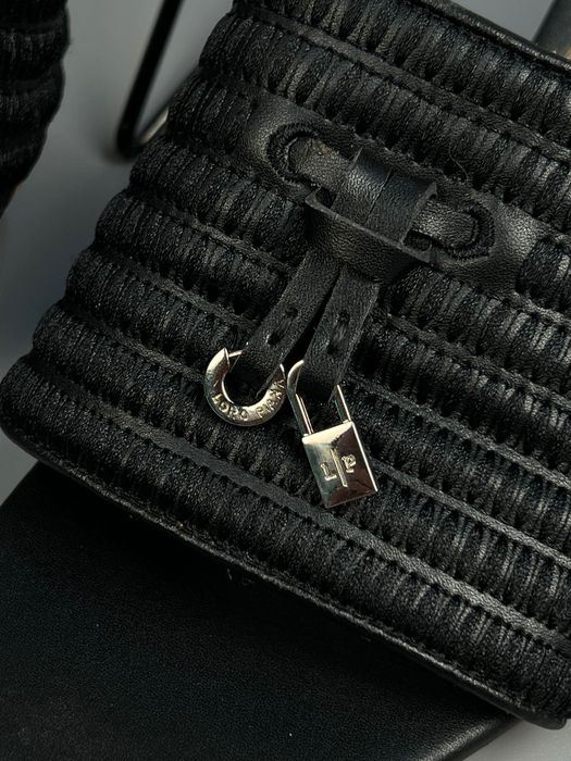 LORO PIANA Leather Mules шкіряні мюлі шльопанці на каблуку Лоро Піана