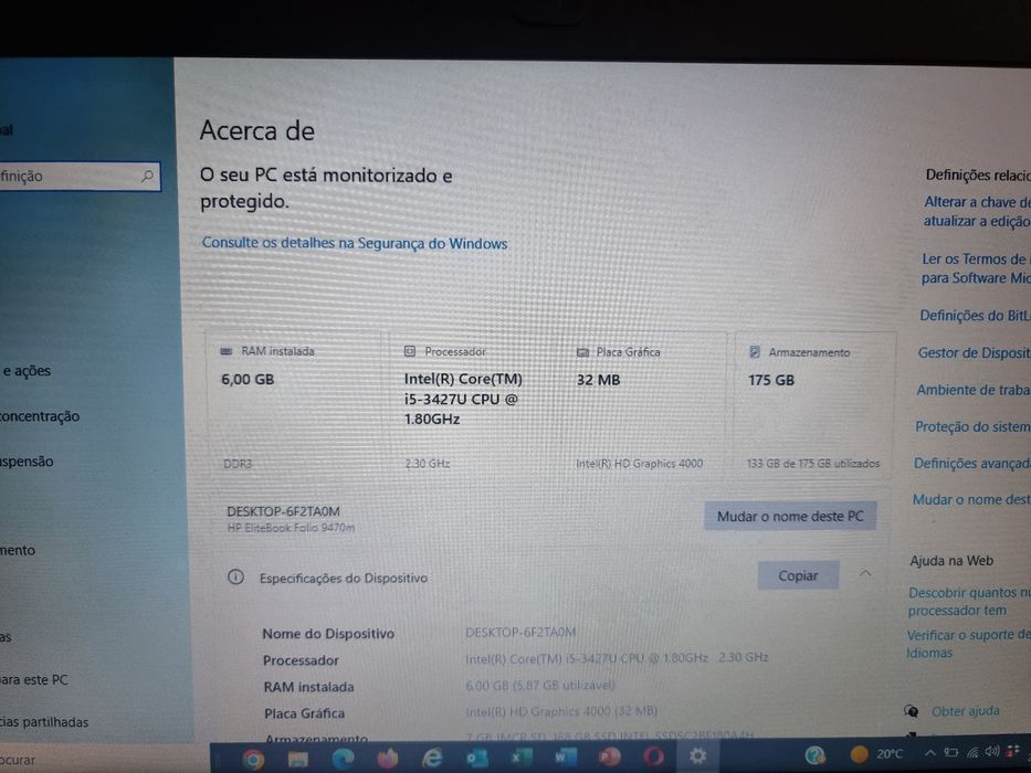 Hp folio 9470 m i5 6gh ssd 240gb