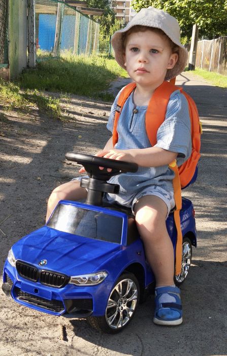 Дитяча машинка BMW, синя, електромобіль