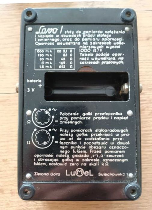Miernik Uniwersalny Lavo 1/1960 retro