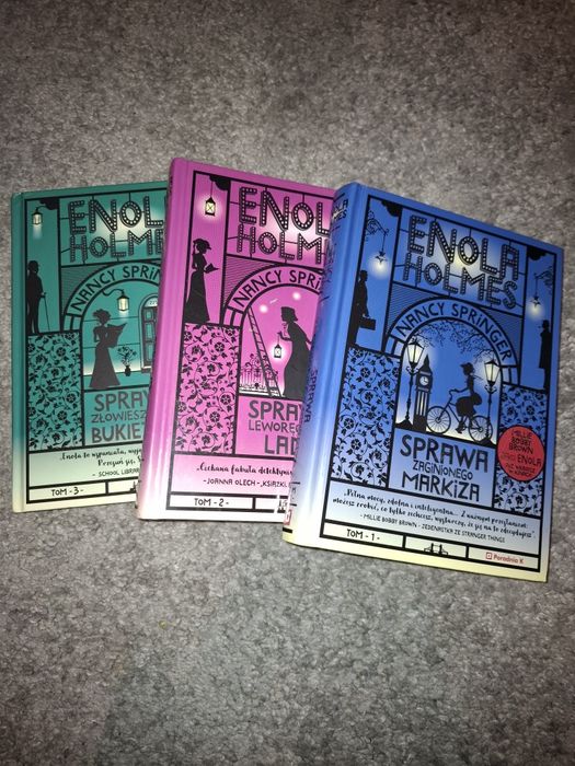 książki Enola Holmes tomy 1-3