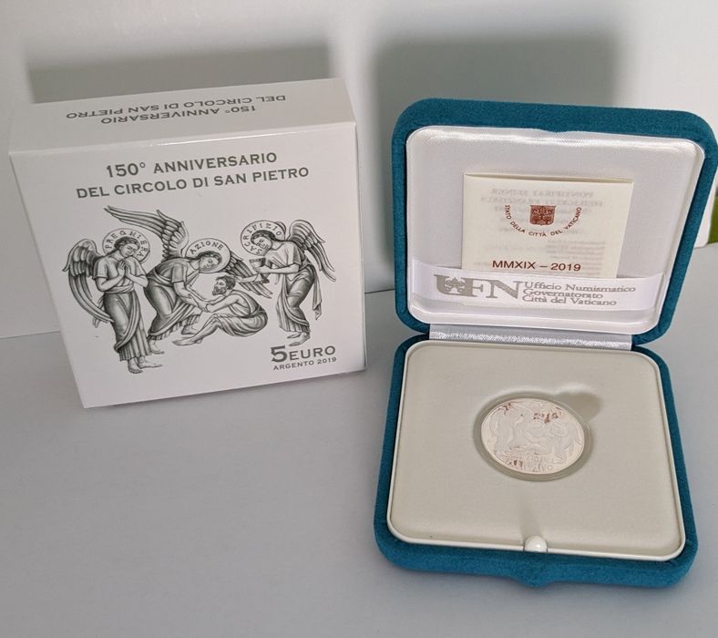 Moeda 5€ Vaticano 2019 Prata Proof