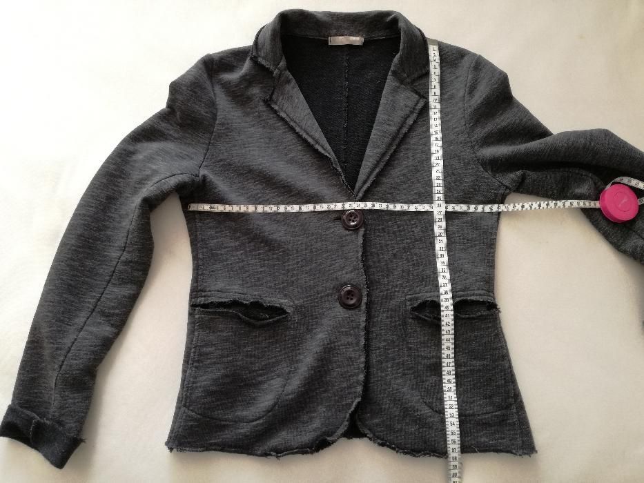 szara grafitowa melanż marynarka elastyczna miękka sportowa łaty