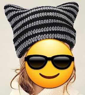 Czapka szydełkowa - uszy kota,  beanie grunge style