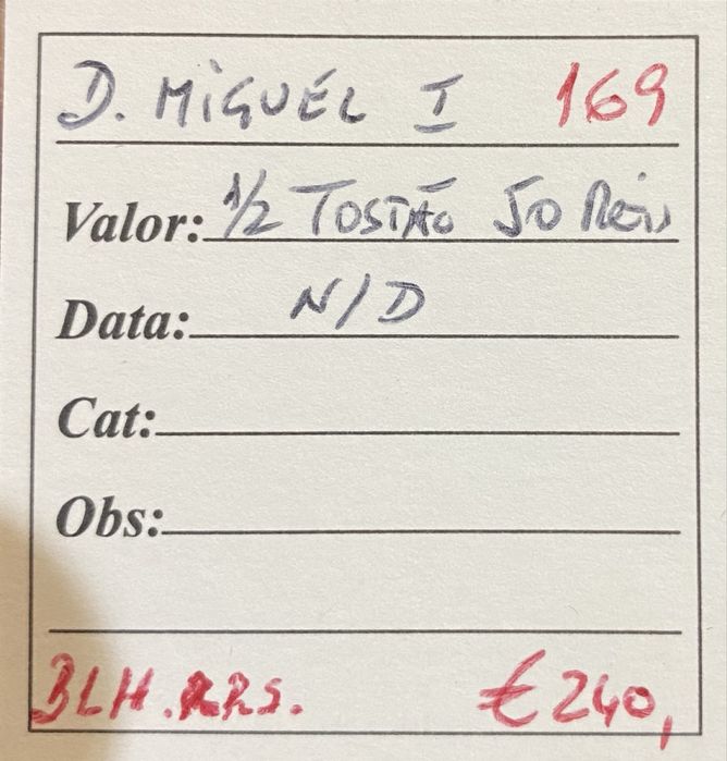 Moeda 169 - 1/2 Tostao D MIGUEL I
