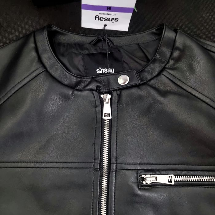 Kurtka damska ramoneska biker z ekoskóry czarna M