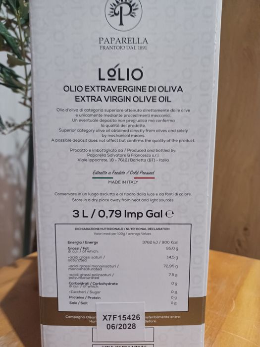 Włoska oliwa z oliwek extra virgin Fruttato premium 3l