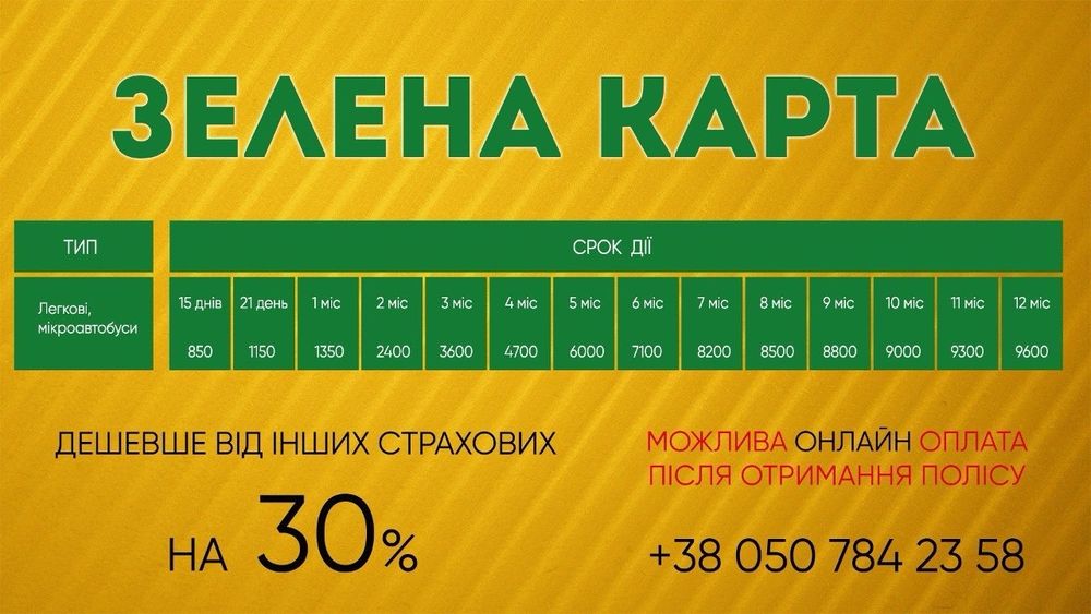 Страхування ,ОСЦПВ ,Зелена Карта