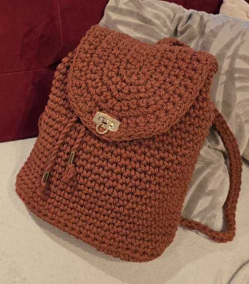 nowy plecak etno boho rudy sznurkowy