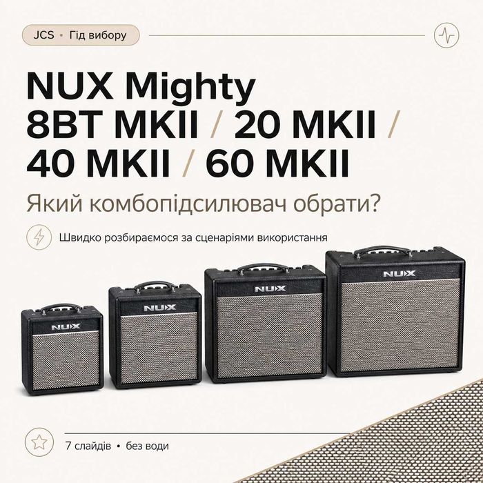 Комбопідсилювачі NUX Mighty MKII — 8BT / 20BT / 40BT / 60BT нові