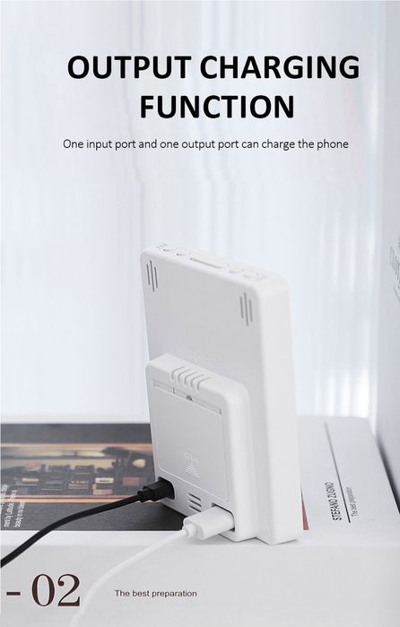 Budzik zegar elektroniczny LED cyfrowy stojący alarm termometr USB