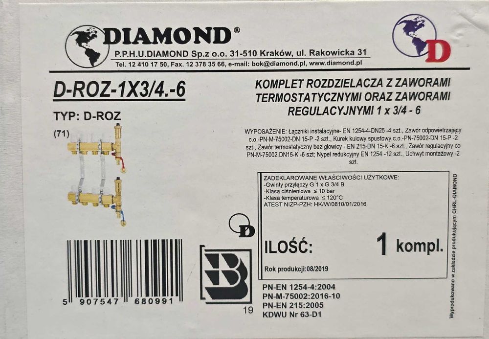 Rozdzielacze DIAMOND 6obw. 8obw. 11obw. 12obw.