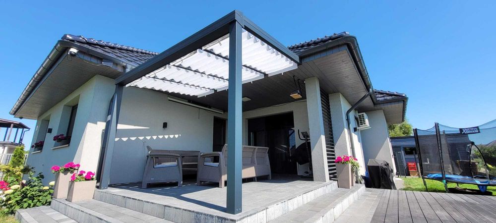 Zadaszenie tarasowe z aluminium / szkło przesuwne / darmowy projekt