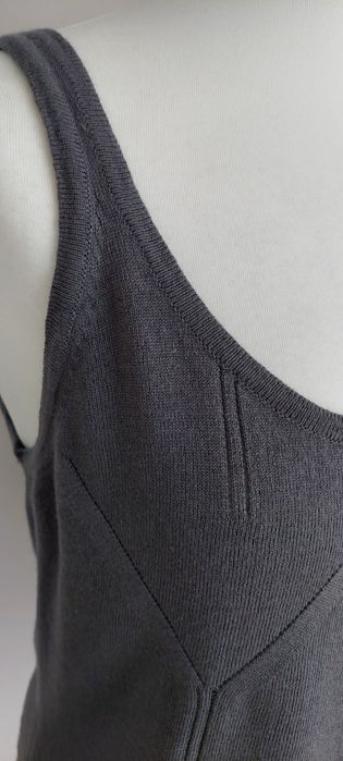 Simple r.44 szara koszulka na ramiączkach wiskoza+wełna+kaszmir