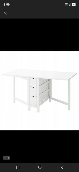 Stol rozkladany ikea, stan idealny NORDE