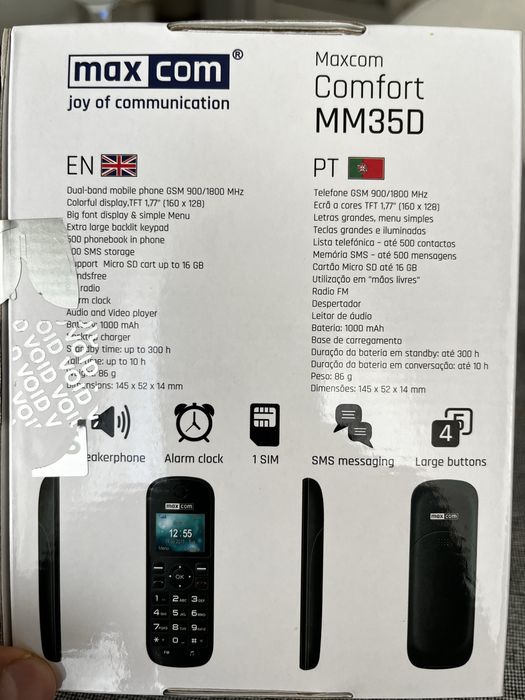 MaxCom MM35D Telefone Sem Fios DECT Preto