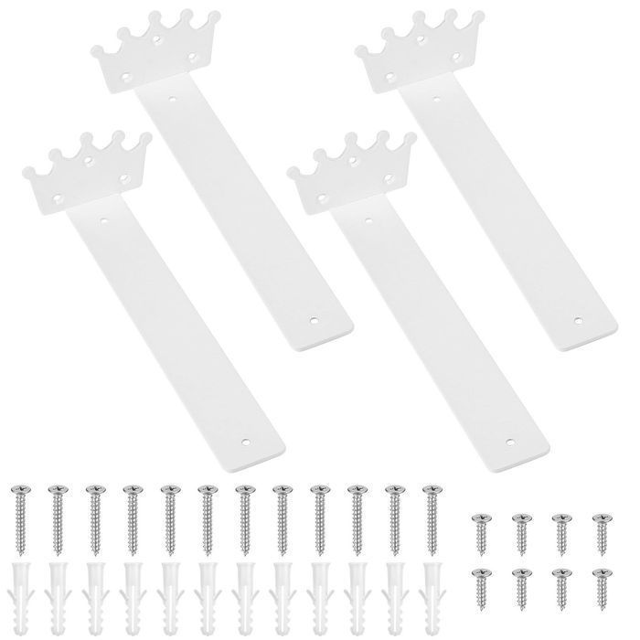 Shelf Brackets Crown - Steel Vintage L, 12.5cm White, 4pcs