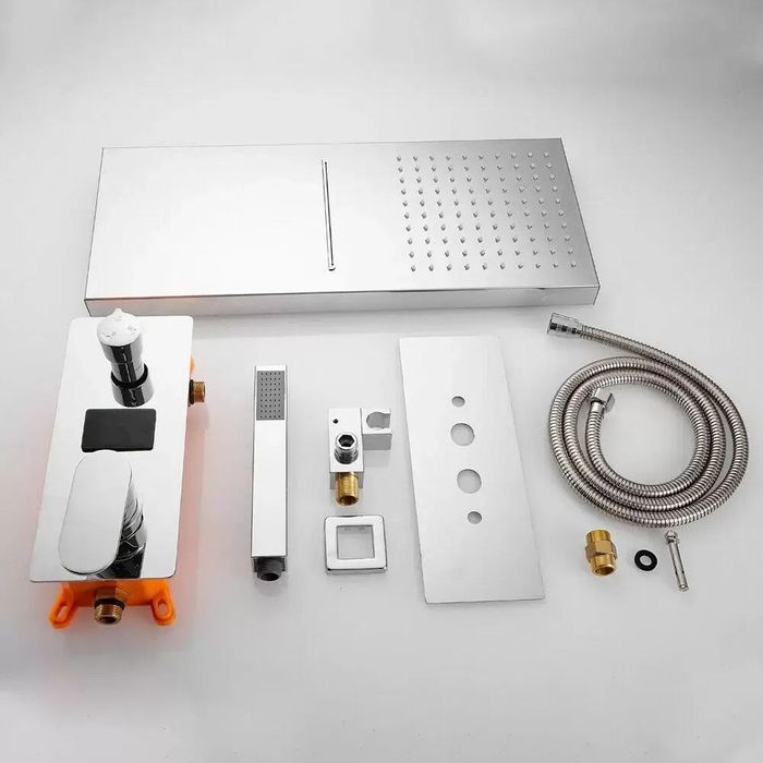 Скрытая душевая система с тропическим душем и душевой лейкой для ванно