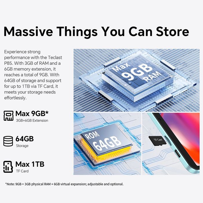 Інноваційний Teclast P85 Android 15 новий планшетний комп'ютер 9/64GB