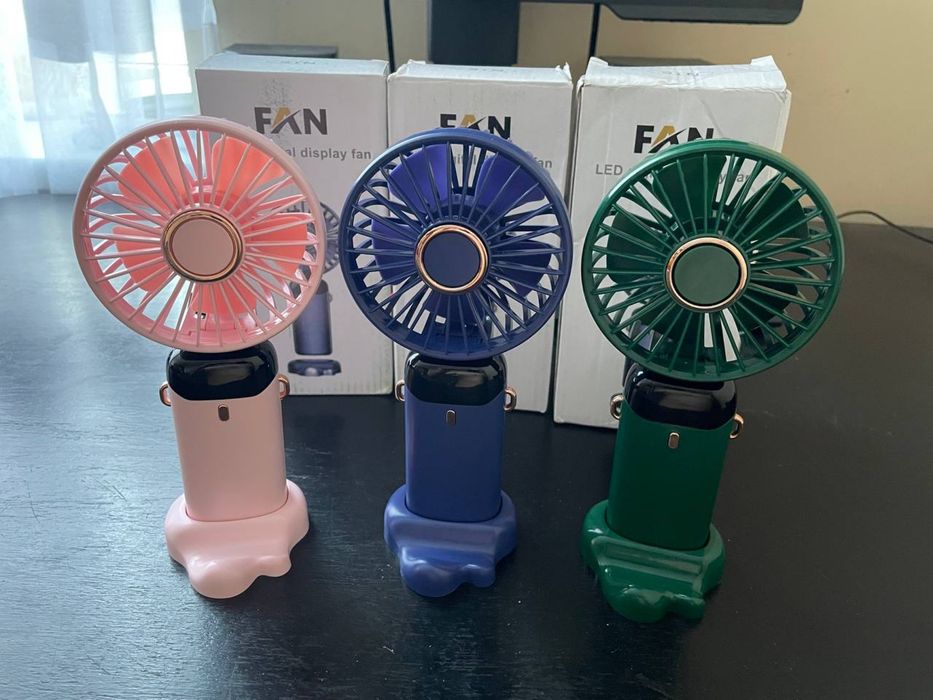 Вентилятор ручний портативний акумуляторний 5 швидкостей