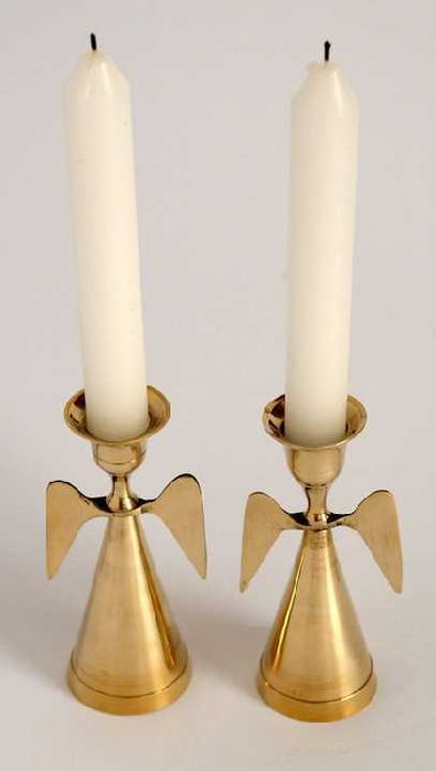 Подарунок нареченим - свічники вінчальні, пара, латунь, підсвічники