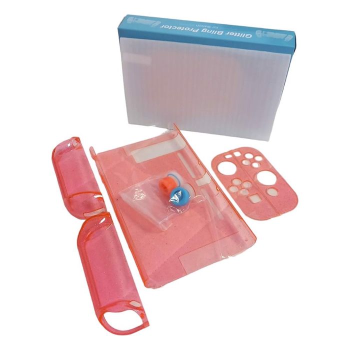 Etui na nintendo switch czerwony brokat