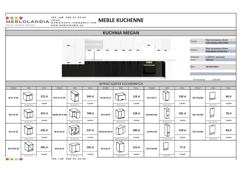Meble kuchenne MEGAN kuchnia modułowa
