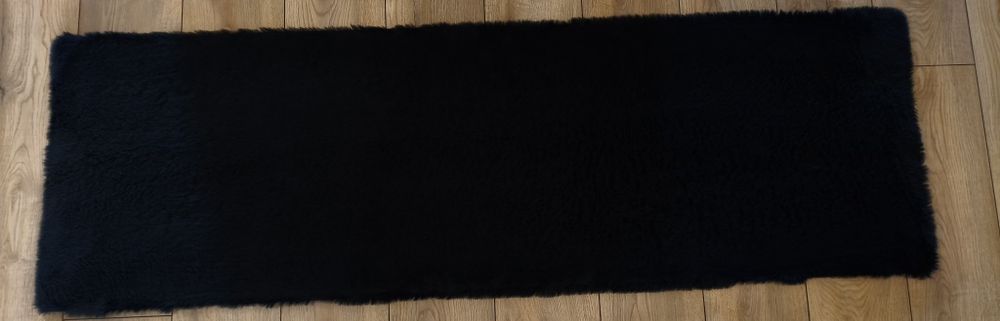 Dywan chodnik futro 50x160 2szt. czarne
