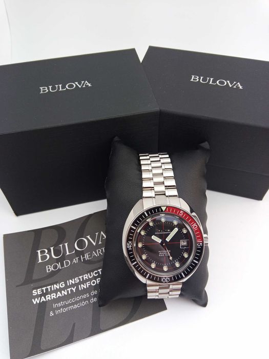 Мужские часы Bulova Oceanographer 98B320 гнутый сапфир, механика, 200м