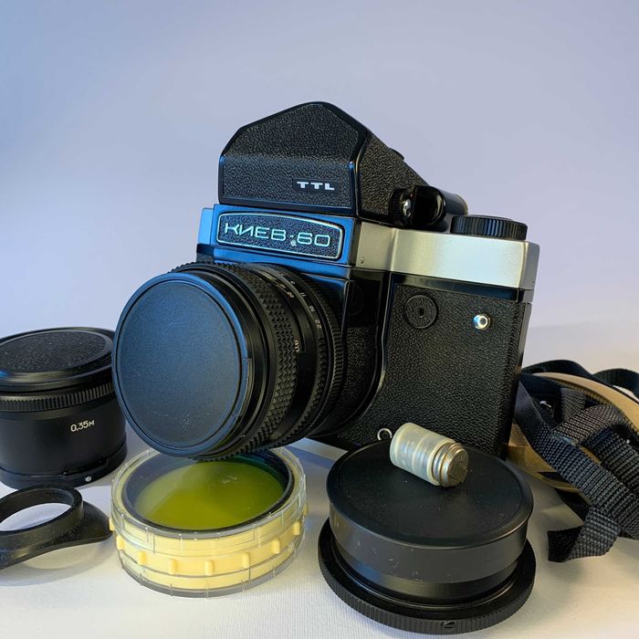 Câmara Kiev 60 TTL – conjunto completo com caixa original (1988)64750949296257122