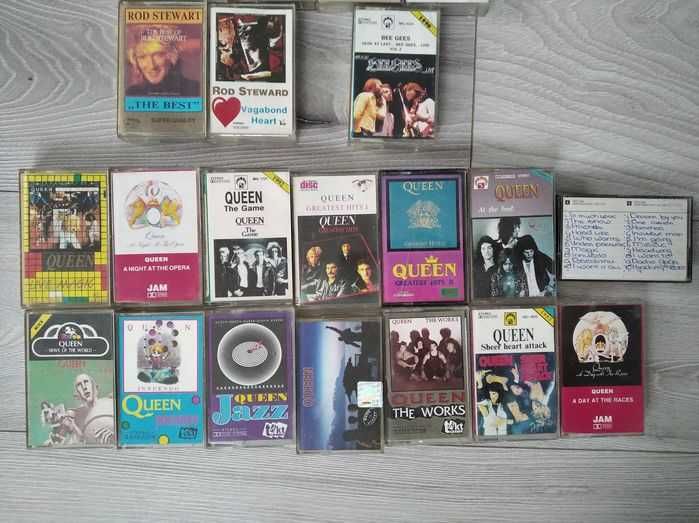 Kasety Freddie Mercury Queen Rod Stewart Bee Gees magnetofonowe