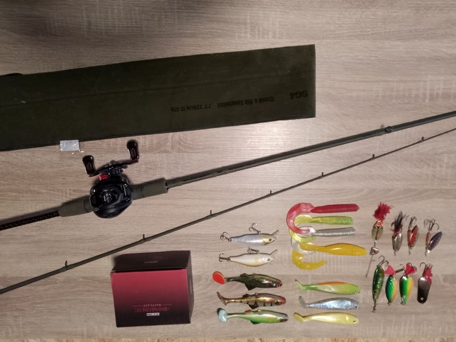 Zestaw wędka casting SG 4 + multiplikator+ przynęty