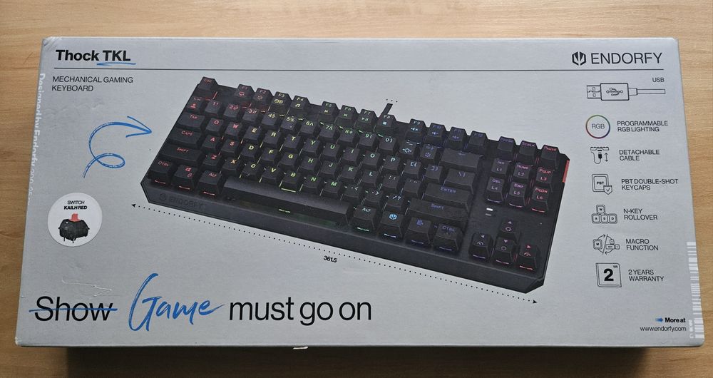 Klawiatura mechaniczna Endorfy Thock TKL | Kailh Red | RGB