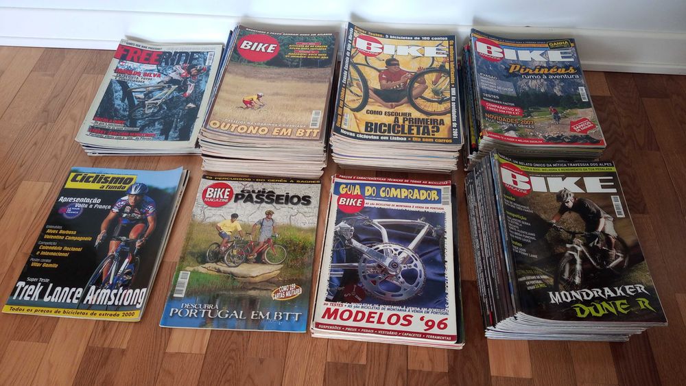 Revistas diversas: Bike Magazine, Solo Bici, On Bike Portugal, etc.