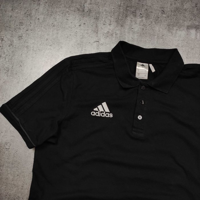 MĘSKA Koszulka Bawełna PREMIUM Polo Elegancka Adidas Czarna Casual
