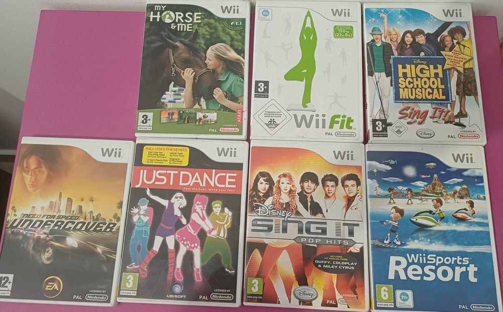 Lote 7 Jogos Nintendo Wii (Need For Speed, Just Dance, Wii Sports Resort)