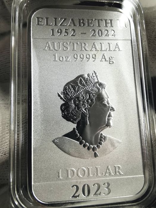 Срібна монета 1 oz Прямокутний дракон 1 долар 2023 Австралія