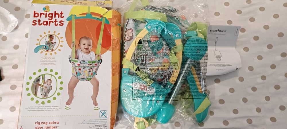 Saltador de porta para bebé Bright Starts Zig Zag Zebra