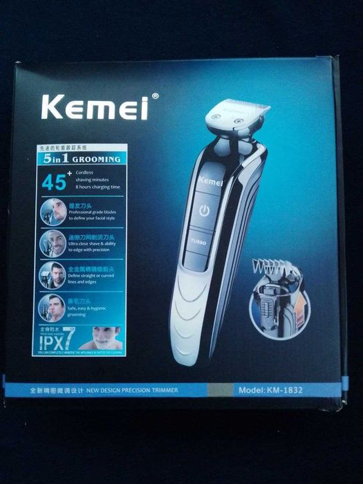 Машинка для стрижки волосся, 5 в 1 бритва гоління KEMEI KM-1832