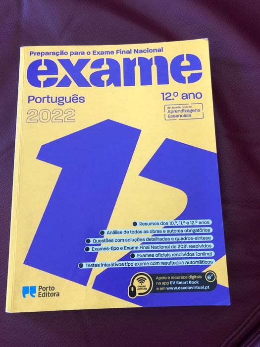 Portuguese Exam Preparation Book, 12th Grade, Porto Editora