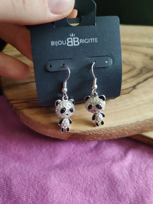 BijouBrigitte kolczyki pandy kryształki