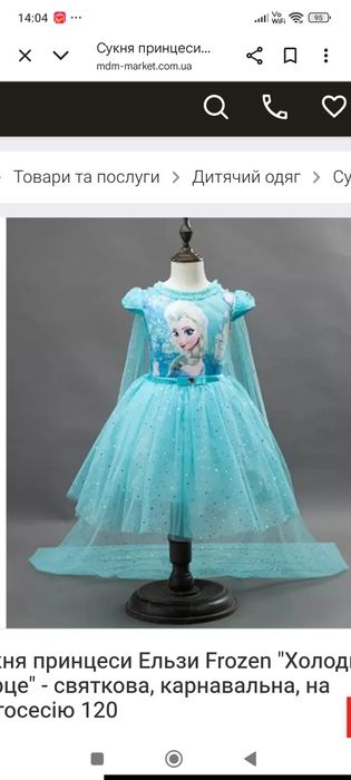Сукня ельзи 104р