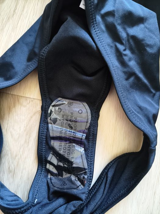 Strój kąpielowy bardotka czarny push up S